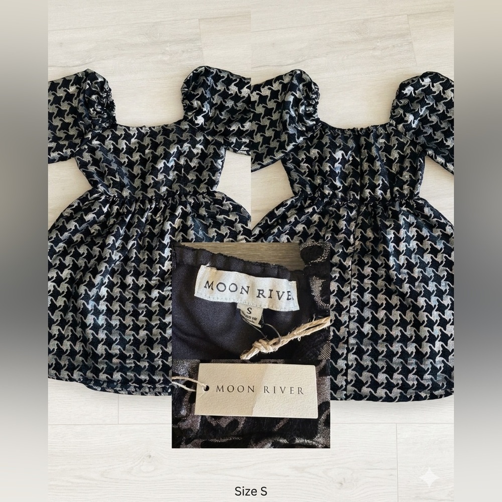 Moon River Kids Dress - Black and Silver